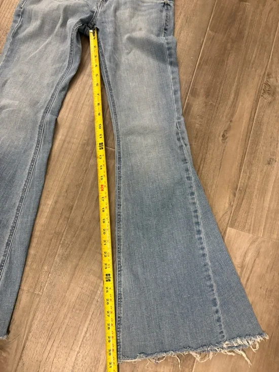 Ariat Western Light Wash Raw Hem Flare Jeans Size 26R - Picture 7 of 10